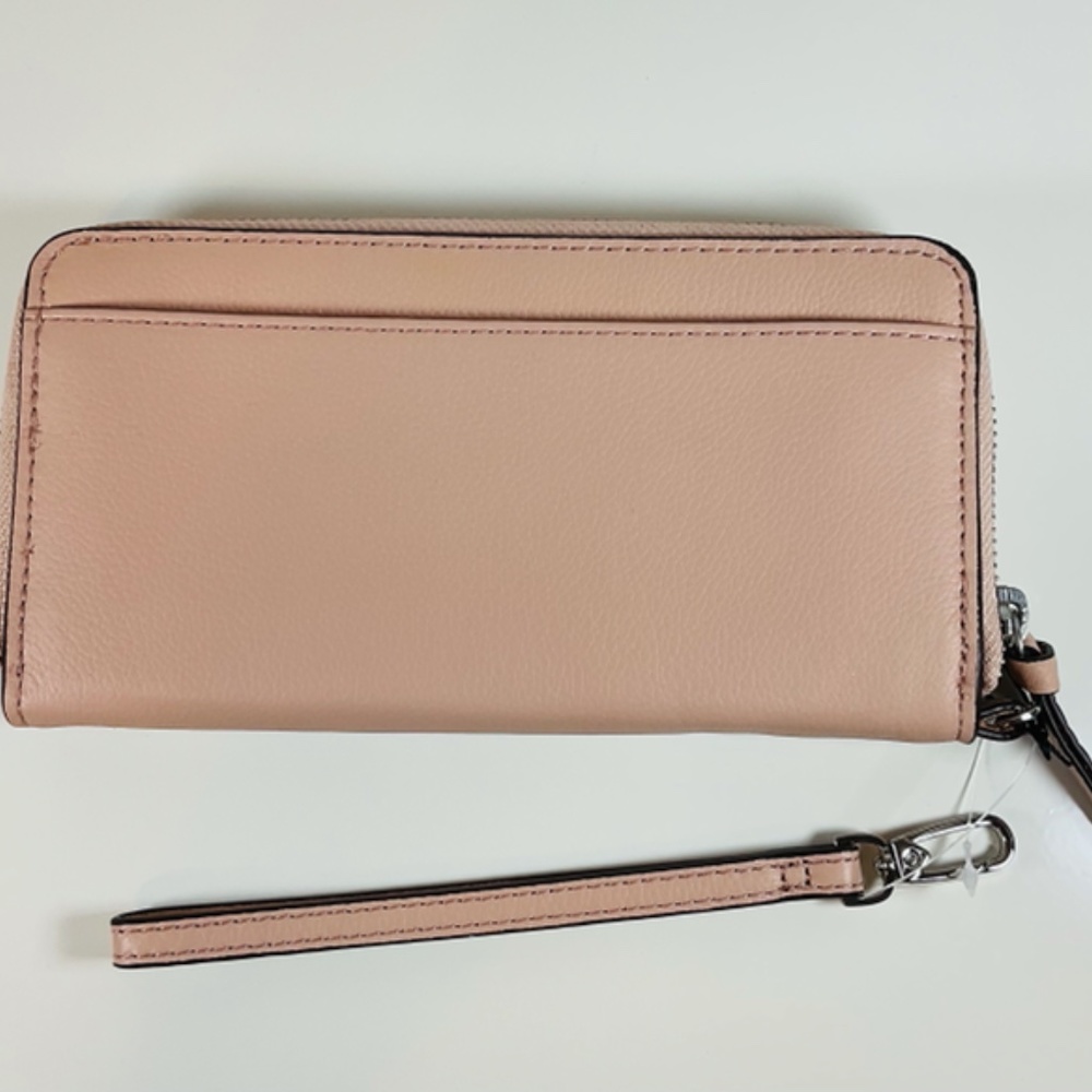 Vera Bradley Leather RFID Accordion Wristlet Wallet Pink Sand NWT - Picture 3 of 6